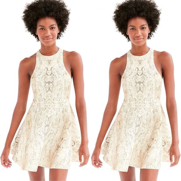 Silence + Noise Roxy Snake Print Scuba Mini Dress - Picture 1 of 2